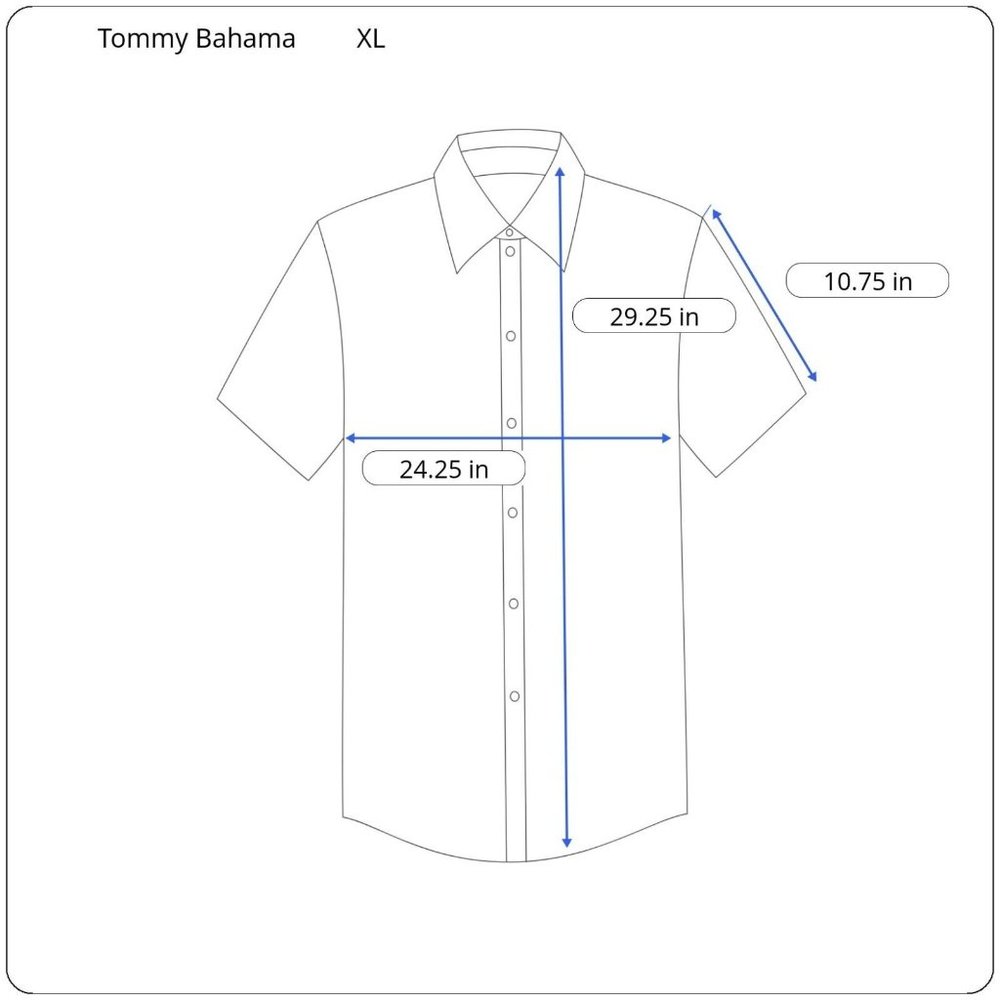 Tommy Bahama Men's XL Short Sleeve Gray Orange Stripe Linen Button Up Camp Shirt - Picture 3 of 10